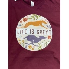 LIFE IS GREYT - Short Sleeve t-shirt - Maroon