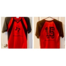 GU Logo Red Short Sleeved V Neck Jersey